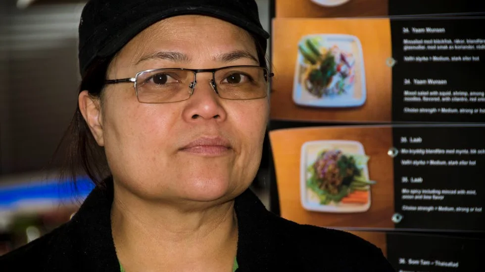 UTESTÄNGD. Somkid Plangpramool tycker att det är tråkigt när Kirunafestivalen stänger ute restaurangerna från festival-
området.