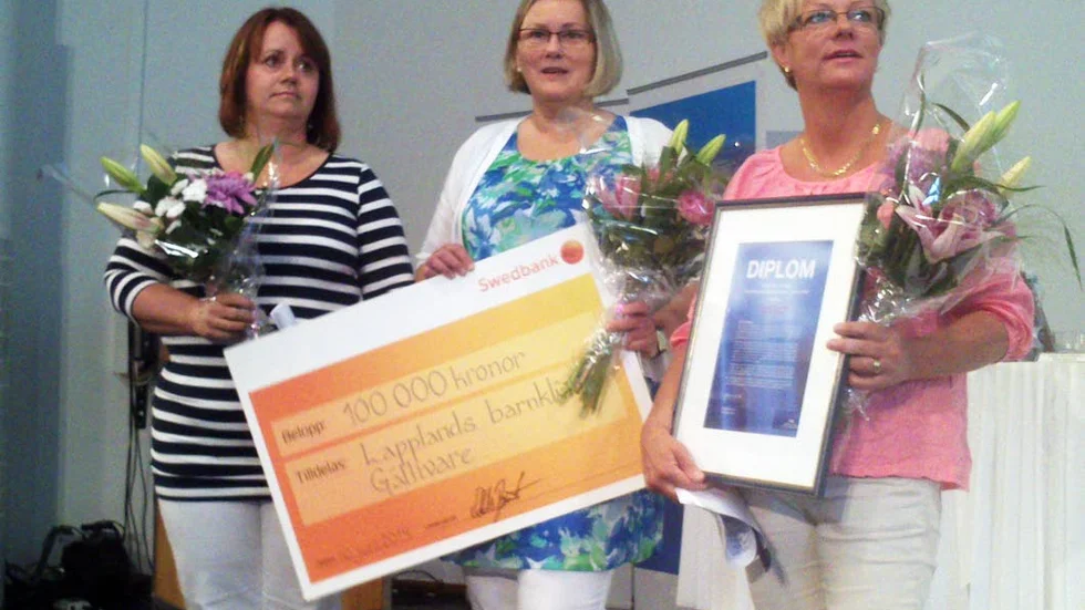 PRISAT ARBETE. Barnkliniken vid Gällivare sjukhus representerades av Annika Norojärvi, Mona Härkönen-Nyberg och Karin Martinsson-Heikkilä.