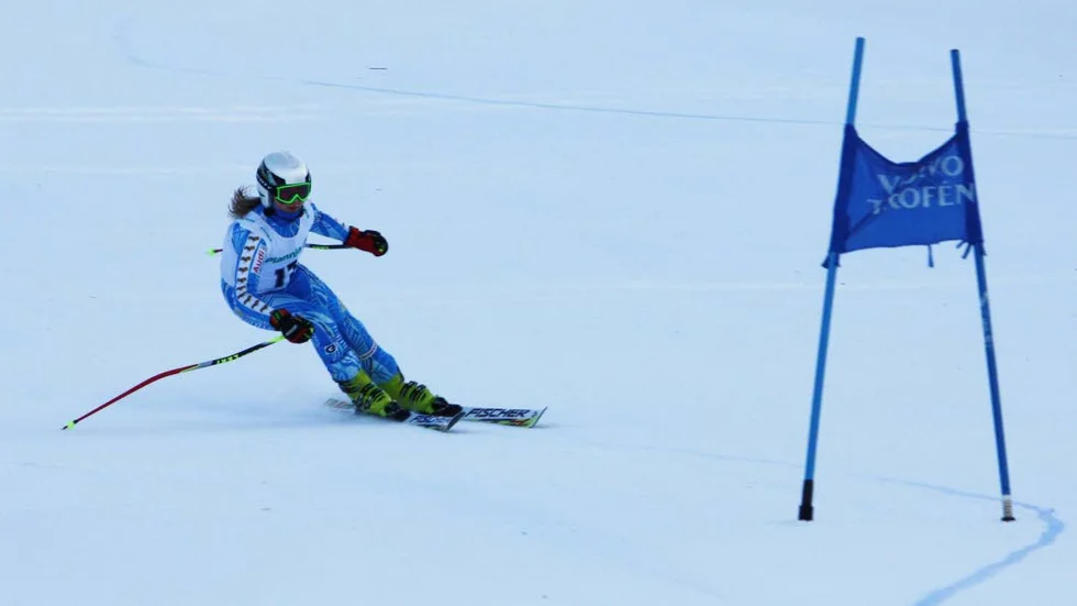 Segervittring. Felicia Renberg, Storklintens Alpina, på väg mot seger i storslalom.