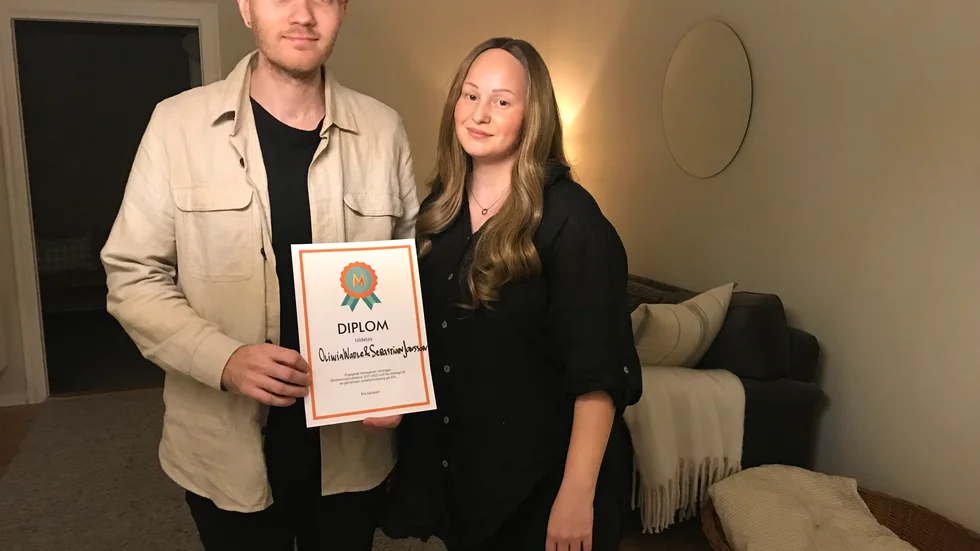 Sebastian Jansson och Oliwia Walde, båda 29, vann Minimineringsmästarna för Sörmland. Före varje moment har de gått på workshopar för att lära sig mer om att hushålla.