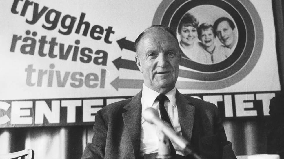 Gunnar Hedlund år 1968, 
ledare för Centerpartiet.