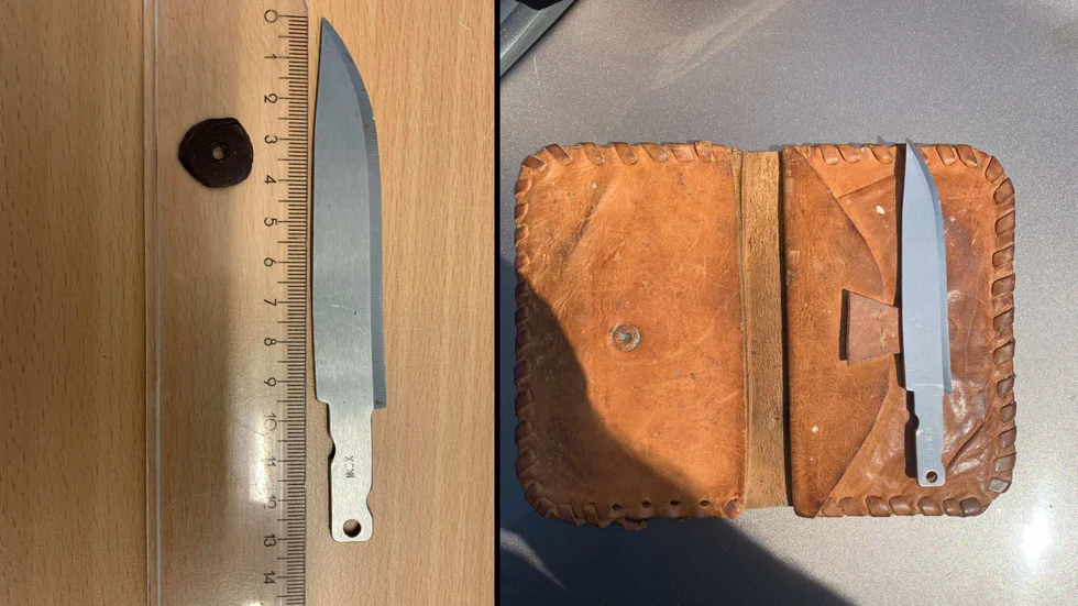 Mannen hade med sig en kniv utan handtag i ett fodral som han ska ha visat upp kvinnan i samband med hoten.