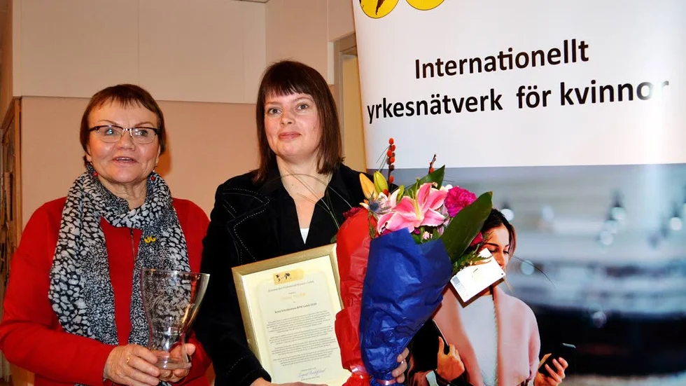 Anna Heikki fick ta emot BPWs utnämning Årets yrkeskvinna 2018.