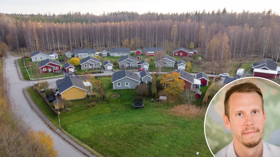 Bakom Wallins och Aurells väg i Bie finns det numera möjlighet att bygga villor, inte bara kedjehus som tidigare. På bild syns även Erik Bjelmrot. 