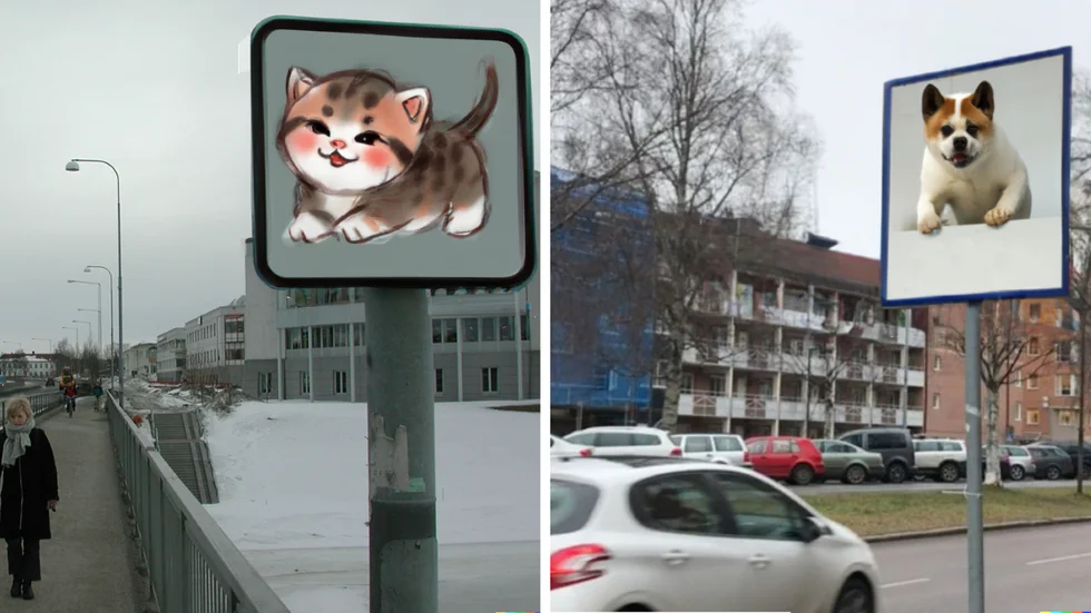 Förhoppningen är att Skellefteås bilister genast ska sakta ned när de ser dessa skyltar.