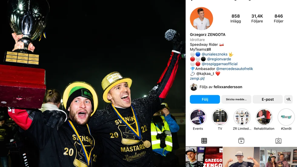 Grzegorz Zengota (till höger) lämnar Smederna för Rospiggarna, vilket han själv råkade avslöja på Instagram under tisdagsförmiddagen.