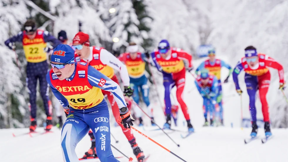 Klimatdemonstrationer störde herrarnas masstart, 20 kilometer, i Lillehammer på söndagen.