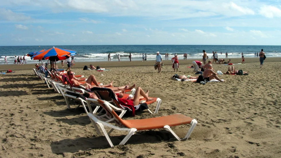 En svensk man avled på nyårsafton vid stranden El Cochino på Playa del Inglés på Gran Canaria. Arkivbild.