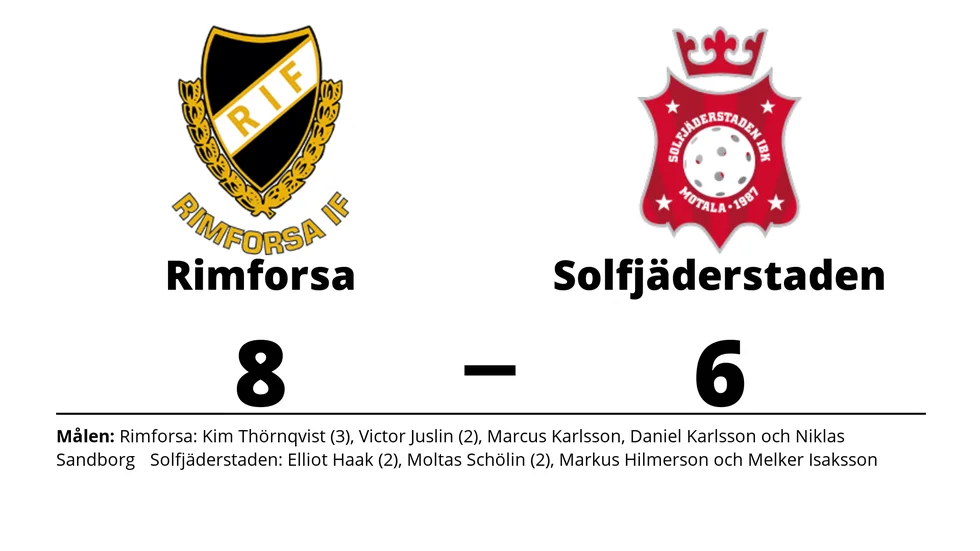 Rimforsa IF vann mot Solfjäderstaden IBK U-lag