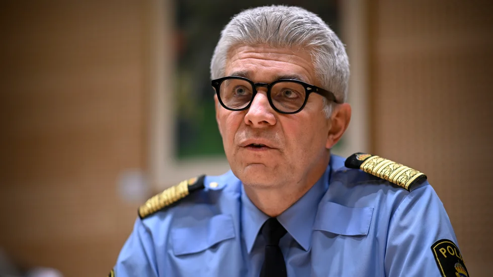 Rikspolischef Anders Thornberg i en intervju med TT på torsdagseftermiddagen.