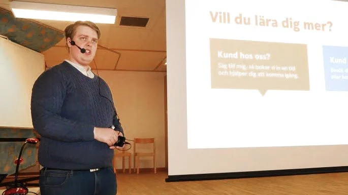 Filip Thuvehed från Bankföreningen berättade om utvecklingen av digitala tjänster.