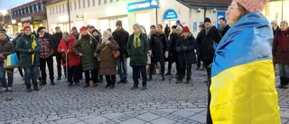 Manifestation för fred efter ett års invasion i Ukraina