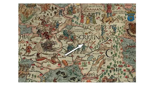 Särkilax kapell – Ec. S. – finns markerat på Carta Marina, 1539.