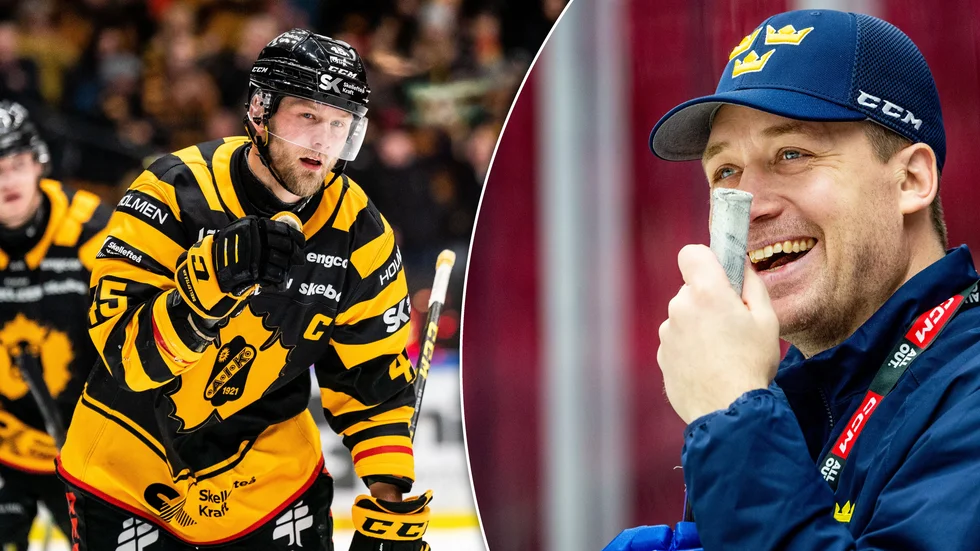 Oscar Möller, till vänster, har valt att tacka nej till spel i Tre Kronor, där Sam Hallam är förbundskapten, fram tills dess att klubblagssäsongen är färdigspelad. 