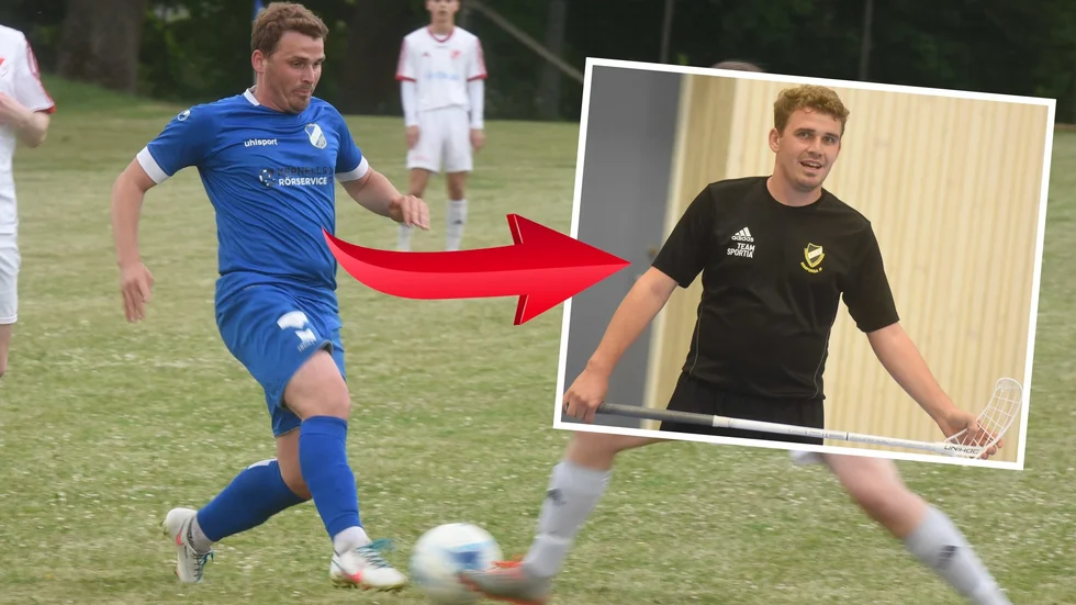 Det var snabba ryck för Arvid Borell i söndags. Han spelade match med både Hägerstads IF och Rimforsa IF, i fotboll respektive innebandy.