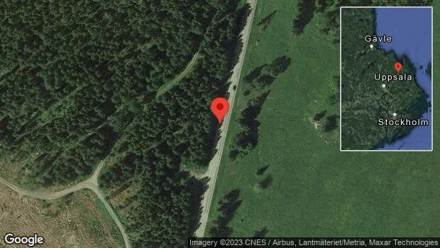 Stopp på väg 288 på grund av en singelolycka