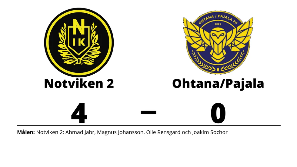 Notvikens IK 2 vann mot Ohtana/Pajala FF