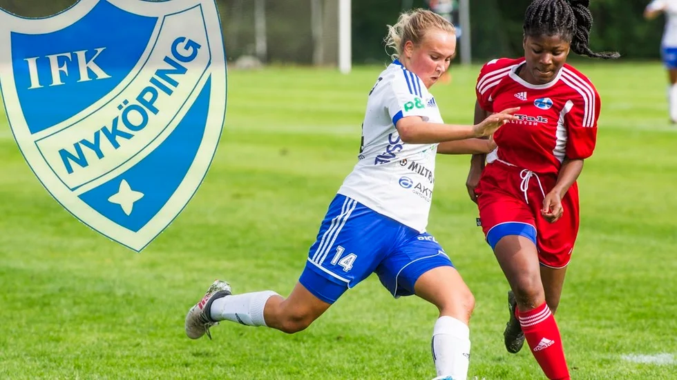 Lisa Flisell, en av IFK Nyköpings bästa spelare under säsongen. Laget ser just nu ut att få spela i division 3 nästa säsong.