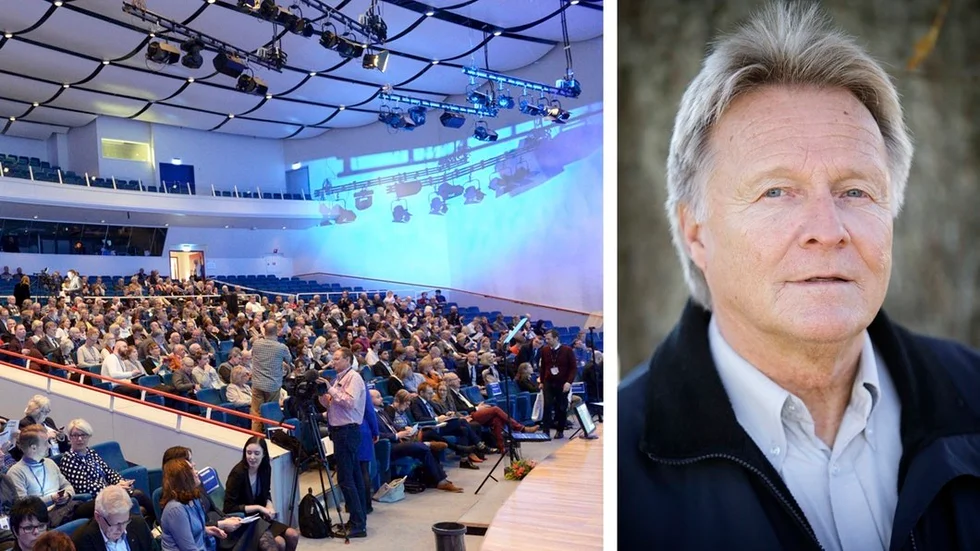 Näringslivet i Eskilstuna vill ta upp kampen med Örebro och Västerås om mötes- och konferensmarknaden. Nu ska en förstudie inledas som ska utreda möjligheterna att bygga en kongresshall i Eskilstuna. Göran Pettersson är hoppfull och tror att planerna kommer att bli verklighet. Foto: Montage