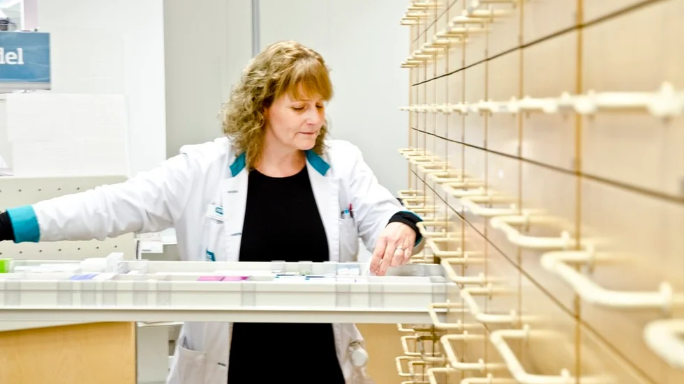 Charlotta Lord är chef på Apoteksgruppens butik i Gnesta.