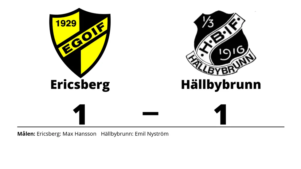 Ericsbergs GoIF spelade lika mot Hällbybrunns IF