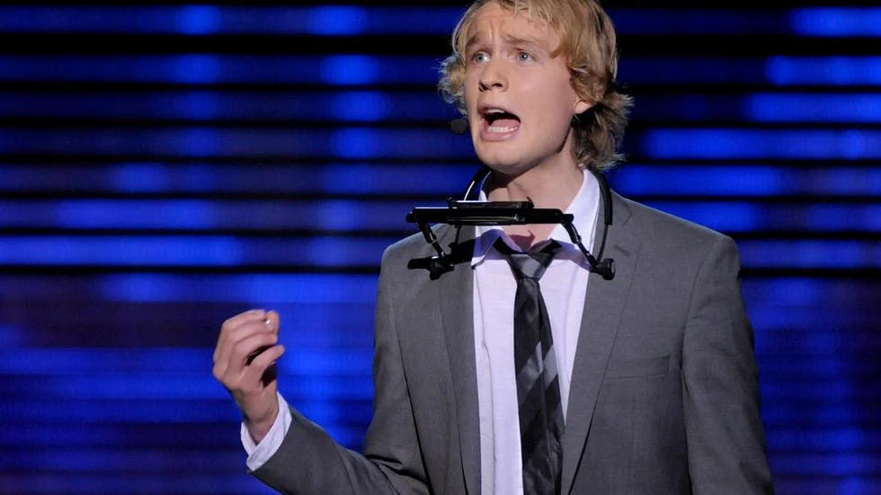 Björn Gustafsson 2008, när han fick sitt stora genombrott i Melodifestivalen.