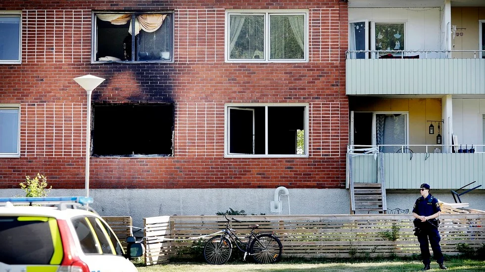 Trappuppgången var avspärrad under tisdagen.
