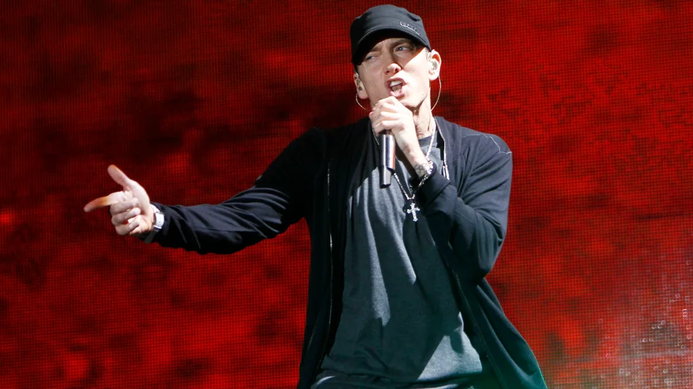 Eminem blev tidigare i år invald i Rock & Roll Hall of Fame och i augusti släpper han samlingsalbumet ”Curtain Call 2”. Arkivbild.