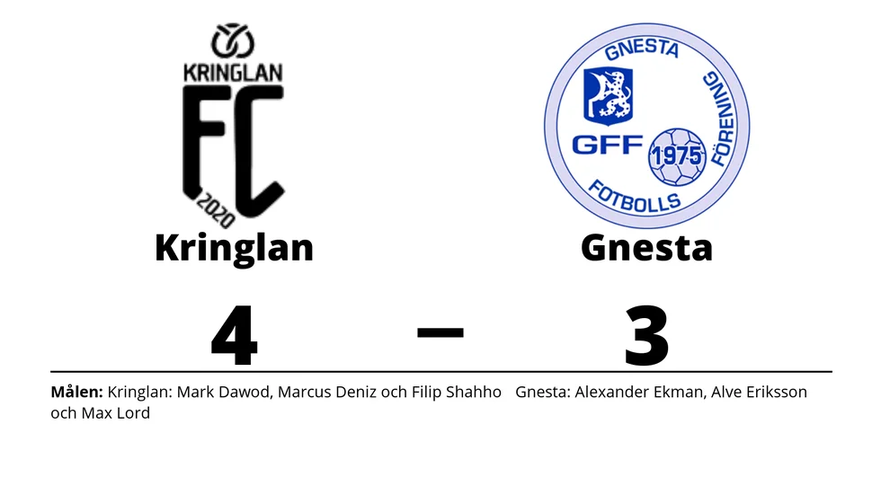 FC Kringlan vann mot Gnesta FF Herr