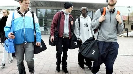 SILVERKILLARNA. Från vänster Gustav Nyström, Christopher Ryan, Brandon McKnight och Vesa Mäkäläinen.