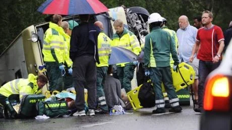 STOR INSATS. Bussolyckan som krävde tre dödsoffer är en av de värsta i modern tid och krävde alla tillgängliga resurser.