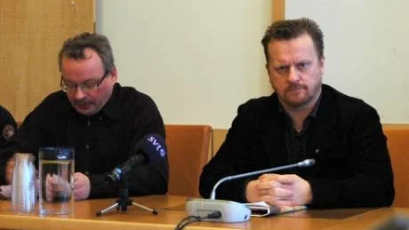 NÖJDA. Kommunledningen, här representerad av Lars Törnman och Kenneth Stålnacke, är nöjda med kommunens insats under brandkvällen.