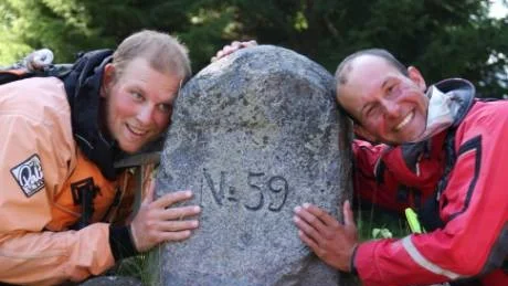 FRAMME. Slutdestinationen och sista målet på färden runt Sverige. Sten 59 i Haparanda.