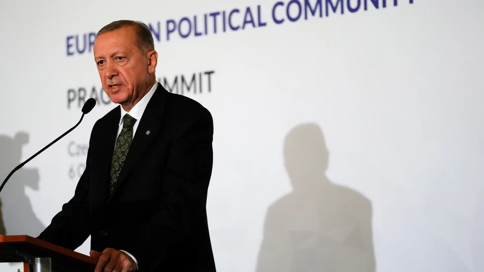 Recep Tayyip Erdogan vid ett toppmöte i Prag i förra veckan.