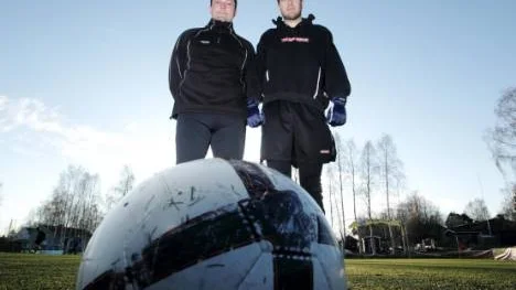 Lillpites nye tränare Kjell Ernstsson tillsammans med nyckelspelaren Robert Lundström.