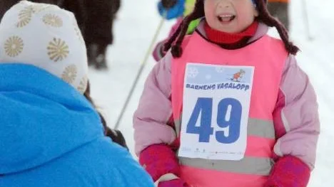 Maria Jakobsson var strålande glad efter målgången.
