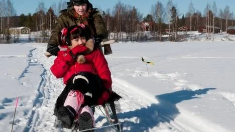 En bild ur filmen "Isdraken" som spelades in i Älvsbyn  under 2011.