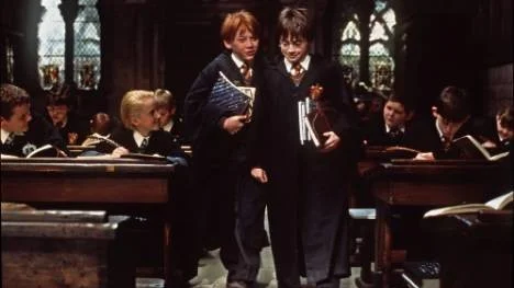 Rupert Grint och Daniel Radcliffe i "Harry Potter och de vises sten" 2001.