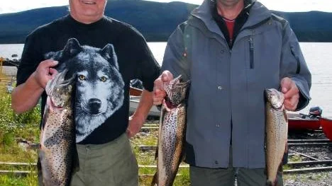 Rickard och Tomas Lestander vann femte upplagan av Laisvallbytrolling i lördags med denna fångst.
