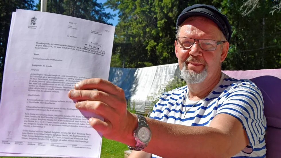 Glad i dag. Erik Finni jublar efter att Länsstyrelsen avslagit samtliga överklaganden mot Harrvikens Marina. Beskedet innebär ett stort steg mot en ny småbåtshamn i Luleå.