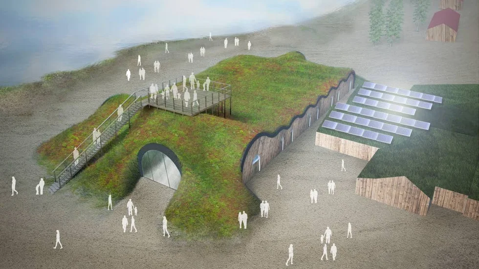 Icehotel 365. En modell av hur ishotellet är tänkt att se ut nästa sommar.