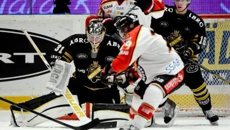 BRA. Daniel Larsson gjorde en stark insats och räddade alla skott från Luleås sida i matchen.