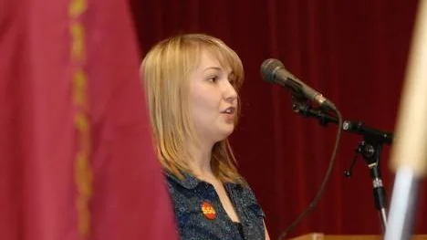 Jennifer Bihagen, SSU:s  talare.