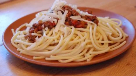 Spaghetti bolognese.
