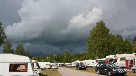 En påminnelse om midsommarvädret ifjol. Bilden är från Sikfors camping.