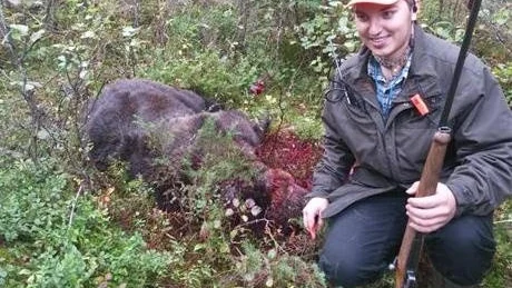 Renskötaren Johan Örtstam sköt en hanbjörn som vägde runt 180 kilo.