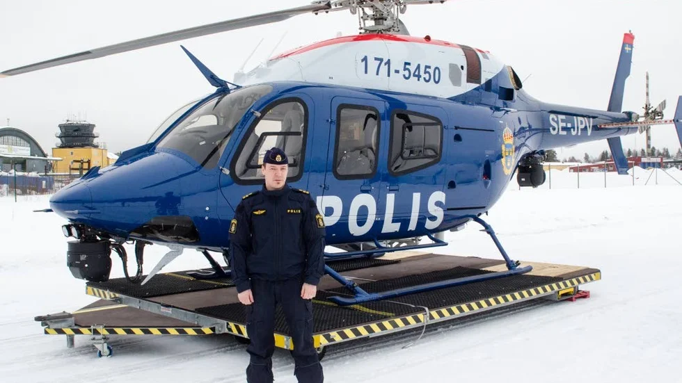 Uppgraderad. Polisen har fått sju nya helikotrar med toppmodern teknik. En av dem stationerad i Boden. Markus Sammeli, baseringschef, är mycket nöjd.