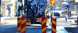 Korsning i centrum spärras av