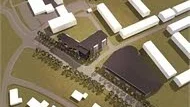 Trygghetsboende. Här är en översiktskiss på det nya trygghetsboendet och det nya parkeringshuset på Mjölkudden.