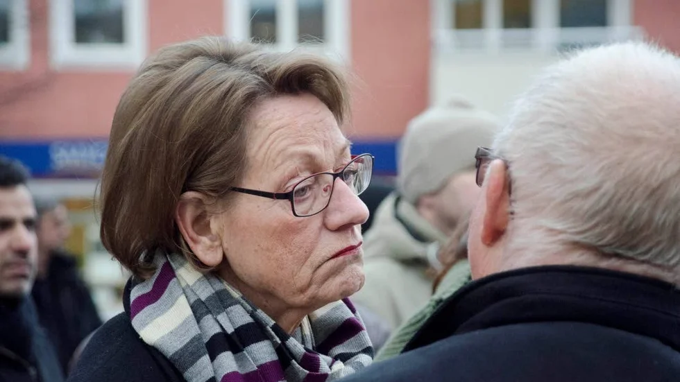 Talare. En av talarna på Medborgarplatsen i Boden var Gudrun Schyman, Fi.